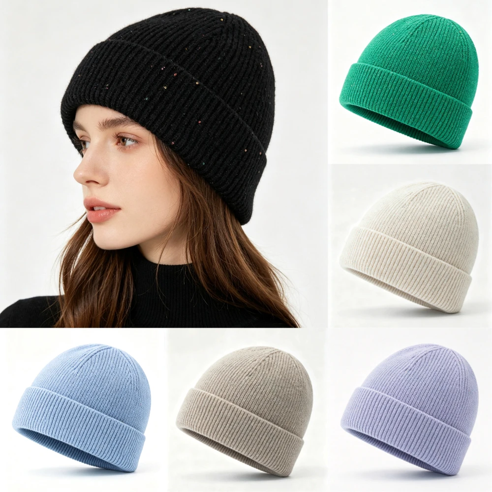 New Women’s Cuffed Ribbed Knit - Beanie Cuffed Knit ulasan dan harga