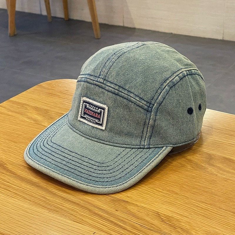 Vintage Flat Brim Denim Baseba - Corduroy Cap 5 Panel ulasan dan harga
